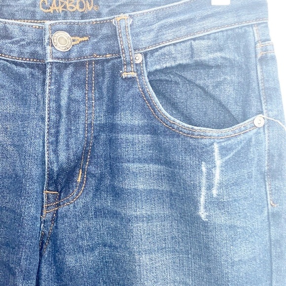 Carbon Mens Dark Wash Minor Distressed Boot Jeans - Picture 4 of 12